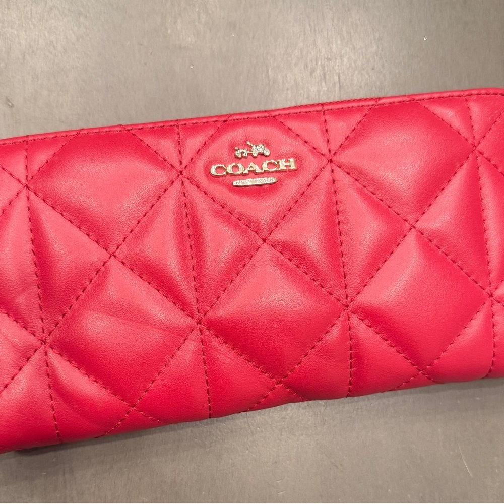 Authentic Coach Quilted Red Wallet